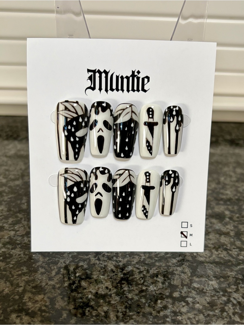 Black & White Halloween Press-On Nails | New